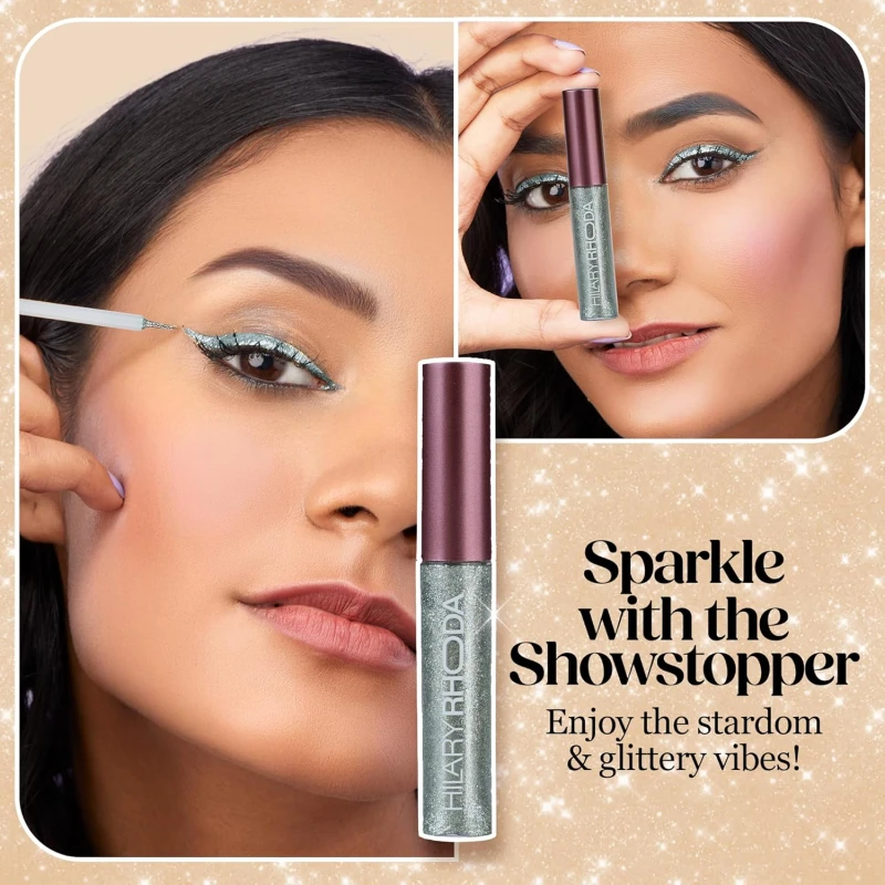 Hilary Rhoda Showstopper Eyeliner | Smudge-proof & Metallic Glitter Eyeliner | Water-Resistant | 5ml (Pearl Shine White - Shade 07) thumbnail 4